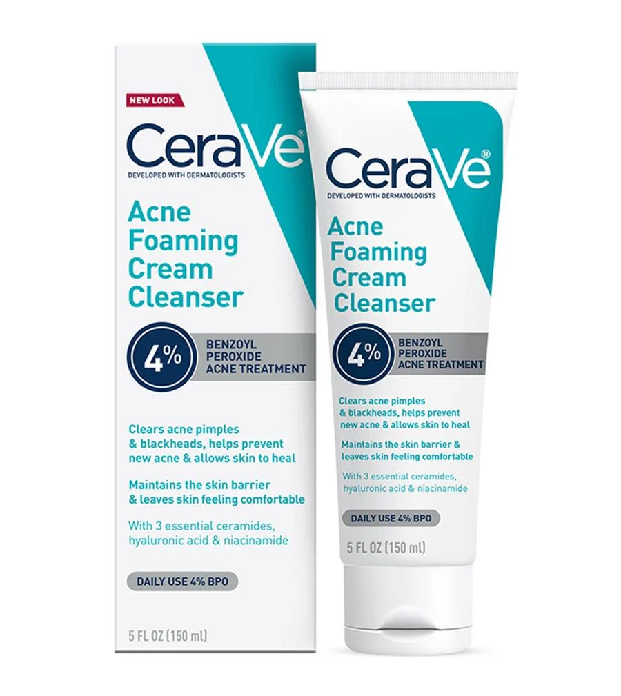 Cerave Acne Foaming Cream Cleanser with 4% Benzoyl Peroxide